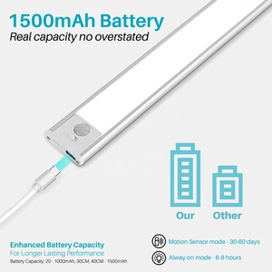 Moderno 1500mAh USB grande debajo del Gabinete <span class=keywords><strong>Luz</strong></span> LED <span class=keywords><strong>Sensor</strong></span> de movimiento Iluminación de cocina <span class=keywords><strong>con</strong></span> dirección de sombra hacia arriba - Product Image 2