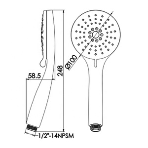 Pommeau de <span class=keywords><strong>douche</strong></span> à main en plastique ABS chromé à 3 fonctions avec modes de pulvérisation pluie et massage, <span class=keywords><strong>douche</strong></span> à main pour salle de bain pour usage quotidien - Product Image 3