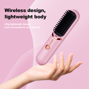 หวีแปรงผมตรงไร้สายแบบพกพา ใช้ได้สองแบบ ทั้งแบบตรงและแบบม้วน ไม่ทำร้ายเส้นผม ชาร์จไฟได้ ขายส่ง - Product Image 3