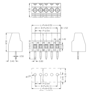 <strong>2.54mm</strong> <strong>PCB</strong> screw <strong>terminal</strong> <strong>block</strong> KF308-<strong>2.54mm</strong> pitch brass cage+pa66 <strong>PCB</strong> Screw <strong>Terminal</strong> <strong>Block</strong> Splice <strong>Terminal</strong> DG308 MG128 - Product Image 2