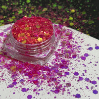 Polvo de purpurina semitransparente camaleón de colores, accesorios para uñas, polvo brillante hecho a mano, juguete fluido de ilusión, PET que cambia de color