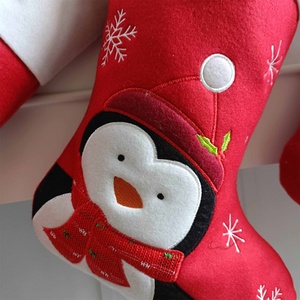 Hot-bán giáng sinh cảm thấy Snowman mô hình giáng sinh dài Vớ Quà Tặng Kẹo Túi giáng sinh lò sưởi treo trang trí nhà - Product Image 6