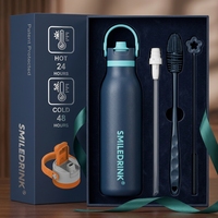 Bouteille d'eau en acier inoxydable à double paroi isolée sous vide, sans BPA, portable, pour le sport et les voyages, avec boîte cadeau