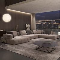 High Class Minimal ism Home Corner Sofa garnitur Möbel Wohnzimmer Luxus Italienischer Nubuk stoff U-Form Villa Schnitts ofa garnitur