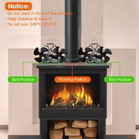 Ventilateur de poêle silencieux VODA à double moteur, 3 pales, alimenté par la chaleur, non électrique, écologique, pour poêle à granulés de bois