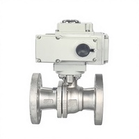 Vanne à boisseau sphérique électrique à 2 voies à actionnement motorisé, haute température, DC24V, DN50, PN16, à brides, en acier inoxydable SS304/SS316, pour l'eau - Offre Spéciale