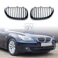 Pour BMW E60 2006-2010 Grille de calandre noire diamant chromée Pare-chocs avant Série 5 M5 530i 550i Pièces automobiles