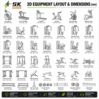 Ensemble complet d'équipements de gym SK, équipement de musculation et de cardio pour hôtels, clubs, centres de fitness, fabrication directe d'usine, OEM, ODM