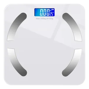 تسليم سريع سهلة القراءة شاشة LCD كبيرة شاشة أربعة الاستشعار الجسم الدهون مقياس ميزان المنزلية BMI قياس مقياس للجسم