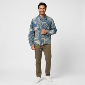 Veste en jean personnalisée de haute qualité pour hommes, jeans vintage respirants délavés pour l'hiver, vente en gros au Pakistan - Product Image 1