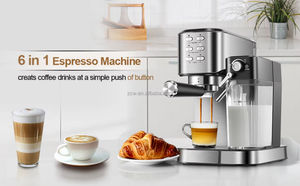Machine à expresso programmable 6-en-1 en acier inoxydable, 20 bars, semi-automatique, avec mousseur à lait pour cappuccino et latte, système de préparation domestique - Product Image 3