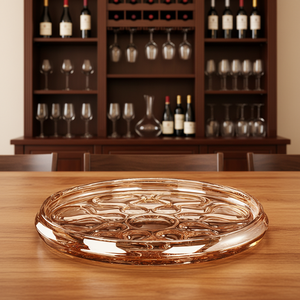 37.8cm amber hollow flat Home Decoration Wedding crystal glass Candy Storage Container Glass Candy fruit bowl - Product Image 2