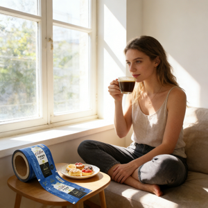 Rollo de Película de Embalaje para Café de Alta Barrera con Película de Sellado Impresa Personalizada para Café en Polvo Fresco - Product Image 2