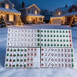 Nouvelles Tuiles de Mahjong de Noël 2026 Dericsson – Ensemble de Tuiles de Mahjong Américaines à 4 Couches Personnalisables - Product Image 1