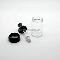 Tarro de cristal de 250ml con tapa y cuchara integrada, recipiente hermético para especias, sal y azúcar para cocina
