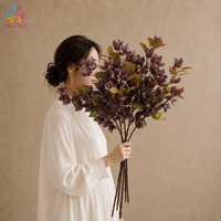 Fleurs artificielles de bougainvillier imprimées en 3D, 42 têtes, couleur automne, pour la décoration intérieure et extérieure