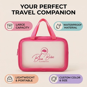 Bolsa de Maquillaje de PU para Mujer, Diseño Nuevo, Gran Capacidad, Bolsa de Aseo de Viaje, Logotipo Personalizado, Bolsa de Cosméticos con Asa - Product Image 3