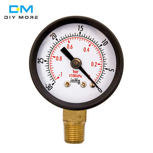 Áp Kế Chân Không Đồng Hồ Đo Mặt Số Kép Mặt Số Mini Đồng Hồ Đo Áp Suất Chân Không 1/4 "NPT -30HG/0PS Đồng Hồ Đo Hiển Thị Kỹ Thuật Số Mặt Số 2" - Product Image 2
