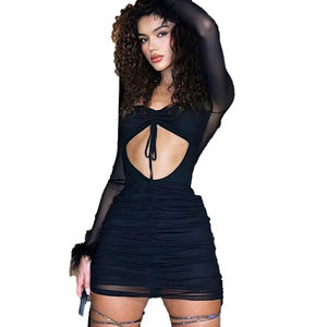 Vestido de manga larga con perspectiva para abrazar la cadera, uniforme apasionado, camisón de chica madura, lencería de noche Sexy para mujeres <span class=keywords><strong>tetonas</strong></span> - Product Image 1