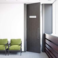 Support mural incurvé en aluminium pour panneaux de porte de bureau, plaqué argent, impression numérique couleur personnalisée, plaque signalétique pour entreprise