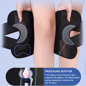 Ginocchiera sportiva a compressione ginocchiera regolabile ortopedica elastica bianca nera - Product Image 3