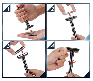 High Quality Safety <strong>Razor</strong> with 10pcs Blades and Stand Base for Hair and Face Use - Product Image 2