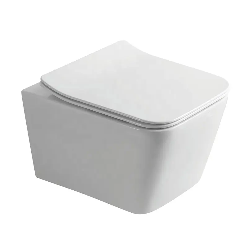 Design simples Cadeira De Banho De Cerâmica Quadrado Wc Washdown Higiênico Pendurado Na Parede