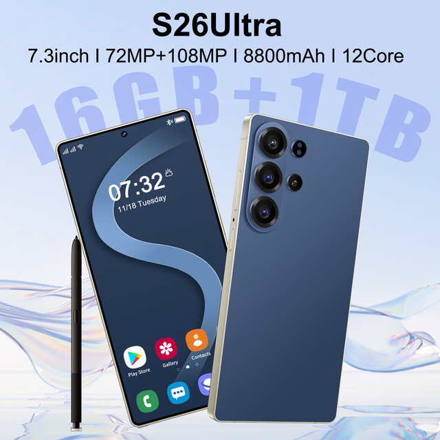 Wholesale S26 Ultra 16GB+1TB Android SmartPhone 5G Dual SIM Dual Standby Unlocked Mobile Phone S26 ultra Smart Phone