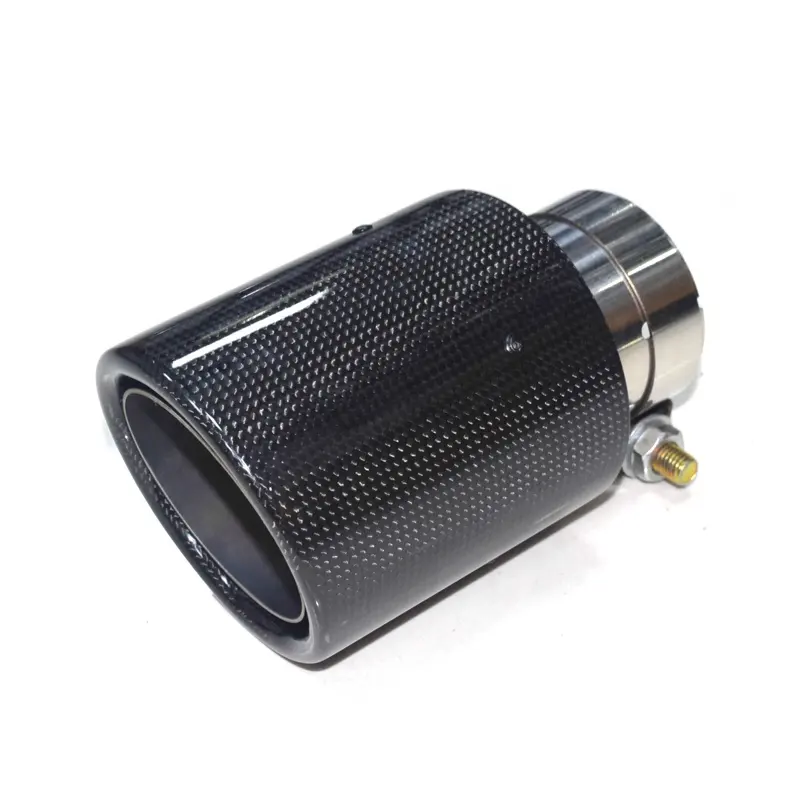 SYPES-silenciador de tubo de escape universal para coche, punta de fibra de carbono brillante con abrazadera modificada para todos los deportes traseros, venta al por mayor, 304