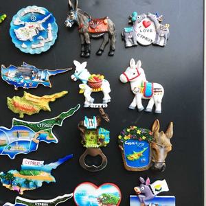 Aimants magnétiques décoratifs en résine peinte, souvenirs touristiques de Chypre, en stock chez le fabricant, vente en gros - Product Image 2