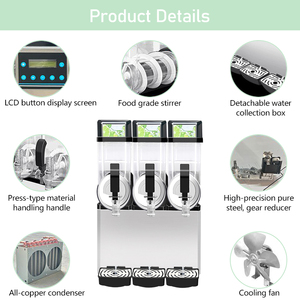 آلة صنع العصائر 3 خزانات 15L آلة صنع الثلج Slushie آلة صنع المشروبات المجمدة آلة طين للأغذية التجارية - Product Image 3