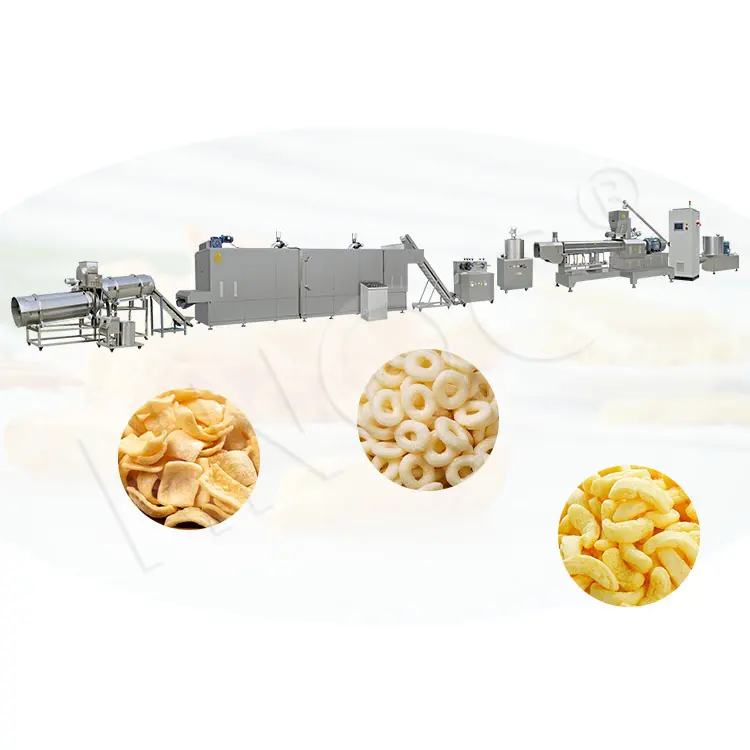 HNOC Fully Automatic Cheap Mini Puff Corn Ring Snack Product Make Machine Twin Screw Extruder for Snack