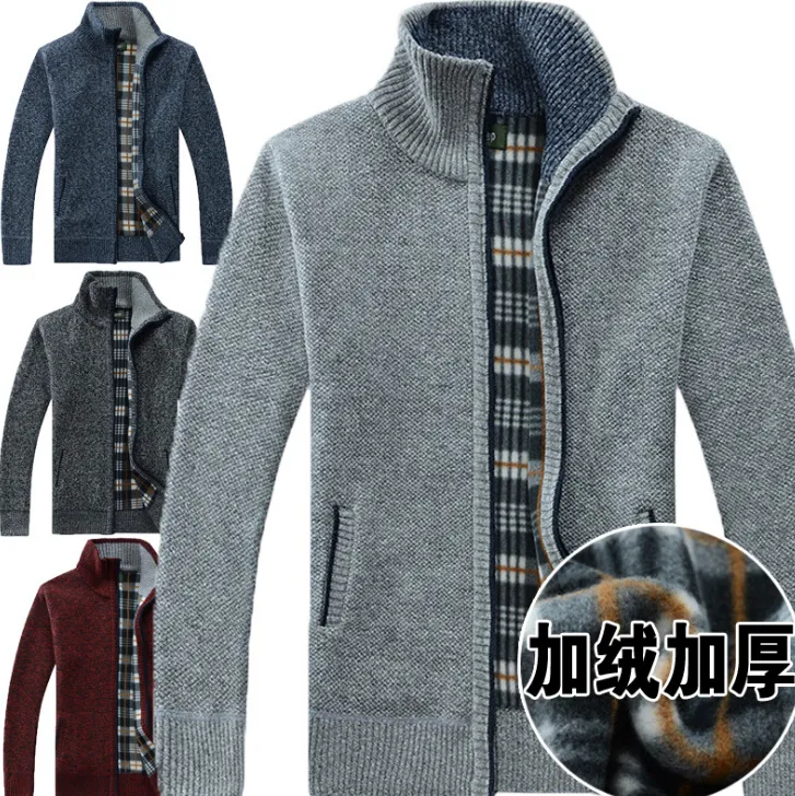 manufacturer provide custom 2021 Winter men's shrug knit chompa hombre zip turtleneck sweater cardigan