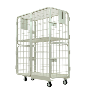 Mobile Sorting <b>Trolley</b> for Euro Storage Crates 4 Tier Metal Picking Cart with Wheels for Warehouse and Supermarket - Product Image 3