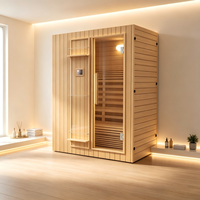 Sauna intérieur traditionnel de luxe sur mesure en bois massif de cèdre rouge, sauna infrarouge intérieur pour la maison en bois massif de cèdre rouge