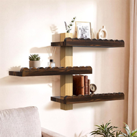 Étagère murale flottante en bois multicouche avec bord festonné, support mural pour décoration de salon