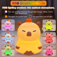 Lampe de nuit LED RGB moderne Capybara, télécommande, silicone, contrôle tactile, mignonne, colorée, pour enfants