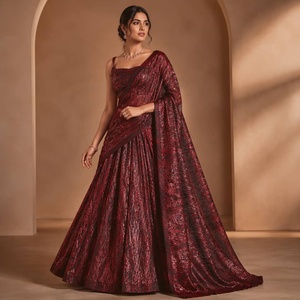 Tissu Jacquard Brocart 3D Gaufré Fil Métallique Teint Fil à Fil, Brocart Jacquard Zari Doré d'Asie du Sud pour Lehenga Saree - Product Image 6