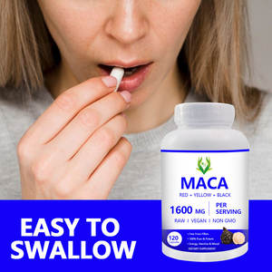 Cápsulas de extracto de raíz de Maca Natural de etiqueta privada 1600mg Suplemento vegano Soporte de energía y resistencia para hombres Cápsulas de Maca - Product Image 3