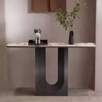 Nouvelle table console murale de style chinois en marbre pour hall d'entrée, couloir long, décoration de club, table d'appoint