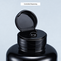 Botella cilíndrica negra de 300 ml con tapa de compresión para medicamentos líquidos, envase de loción tanning de 100 ml con apertura fácil, dispensador de jabón para el cabello