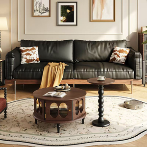 Divano in Pelle Vintage di Alta Qualità Design Moderno di Lusso Set di Divani in Cera d'Olio per Arredamento Soggiorno - Product Image 3