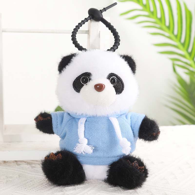 light blue sweatshirt-sitting panda