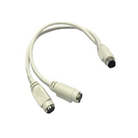 Câble adaptateur convertisseur PS/2 un-vers-deux de haute qualité avec âme en cuivre pur pour clavier/souris, 0,28 m, câble d'extension pour PC industriel