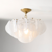 Plafonnier LED moderne en verre texturé, intensité variable, style Murano, pour mariages et cuisines