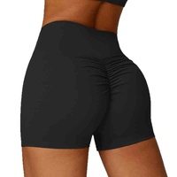 Shorts de sport taille haute froncés pour femme, effet push-up, en tissu extensible doux, pour entraînement, gym, cyclisme, yoga