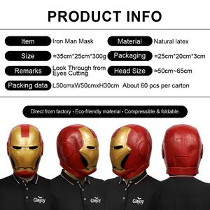 <span class=keywords><strong>Masque</strong></span> en latex d'horreur Iron Man pour maison hantée, escape room, accessoire d'Halloween, fête costumée, personnalisable - Product Image 2
