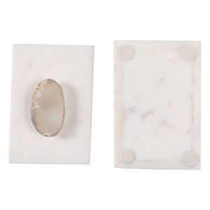 Scatola decorativa rettangolare in marmo con coperchio in agata per decorazioni per la casa, contenitore portaoggetti per gioielli, contenitore per ricordi - Product Image 6