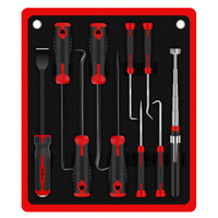 Kit de Herramientas para Extracción de Retenes de Aceite, Juego de Destornilladores con Gancho de Acero Inoxidable, 4 Piezas, Iluminación LED, Estuche Blando para Reparación de Anillos Tóricos de Automóviles