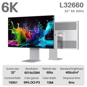 Màu sắc chính xác 6K màn hình 32 inch 6K HDR600 màn hình 99 DCI-P3 Delta E ít hơn 2 nhà máy hiệu chuẩn cho video Chỉnh Sửa Ảnh - Product Image 2